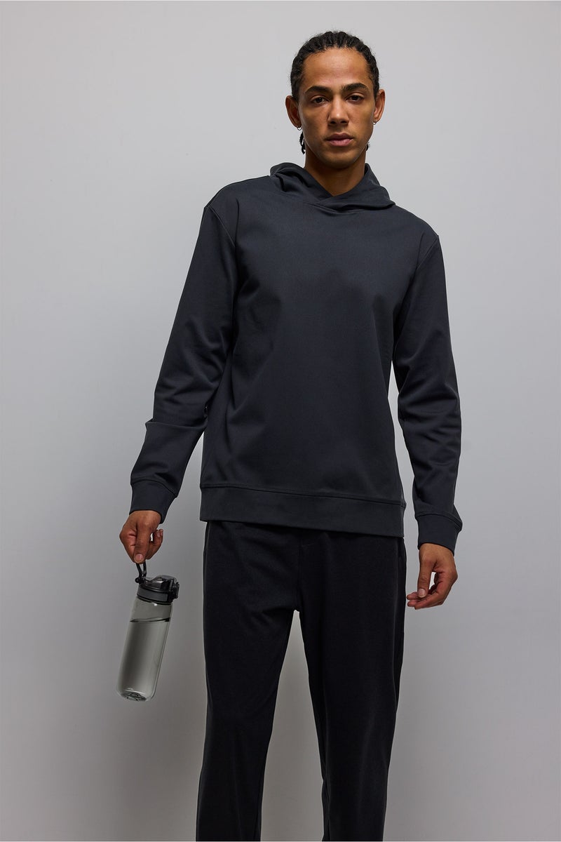 DeFacto Grey Man Standard Fit Sports Hoodie Casual - Image 3